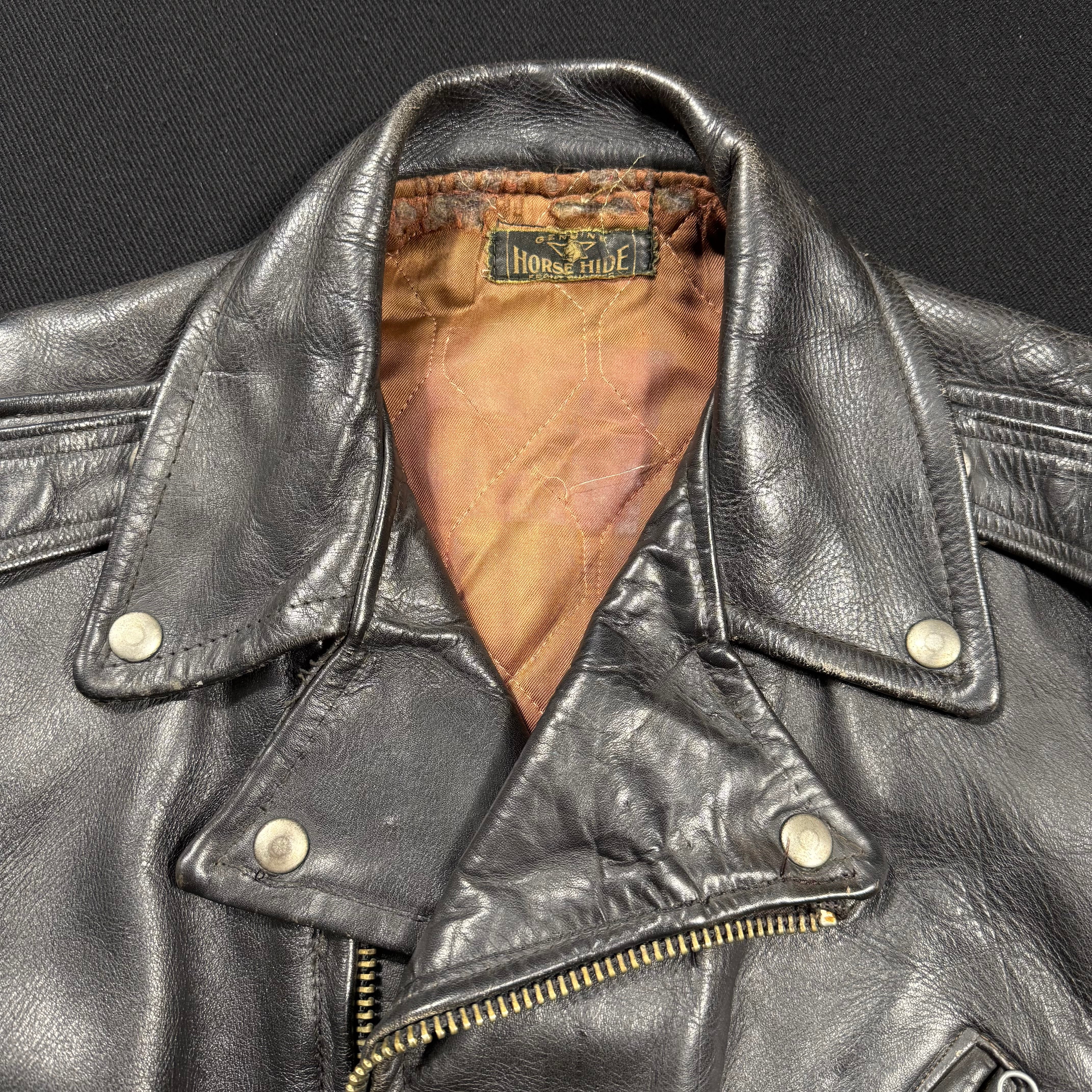 Vintage 1940's Schott Perfecto Style Horsehide Leather Motorcycle